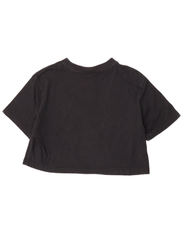 Nike Damen Crop Oversize T-Shirt Top UK 6 XS Schwarz Baumwolle