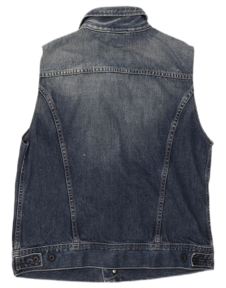 Diesel Herren Jeansweste UK 40 Large Blau Baumwolle