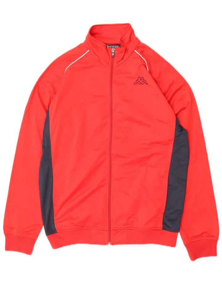 KAPPA Herren-Trainingsanzug-Oberteil, Jacke, XL, rotes Farbblock-Polyester