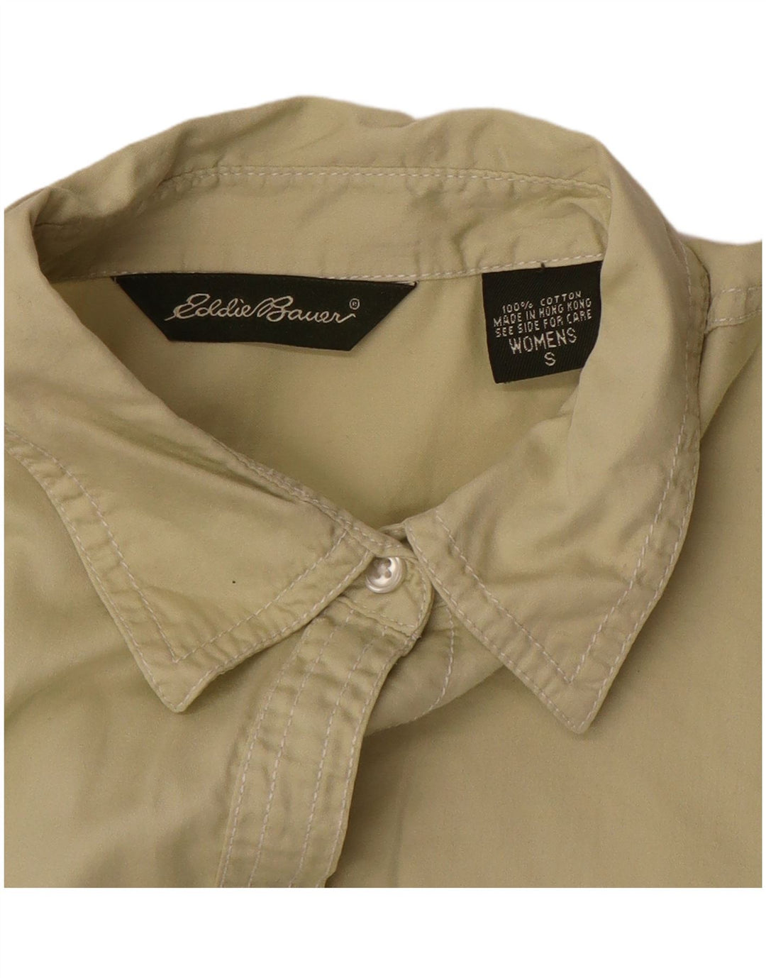 Eddie Bauer Damenhemd UK 10 Small Beige Baumwolle