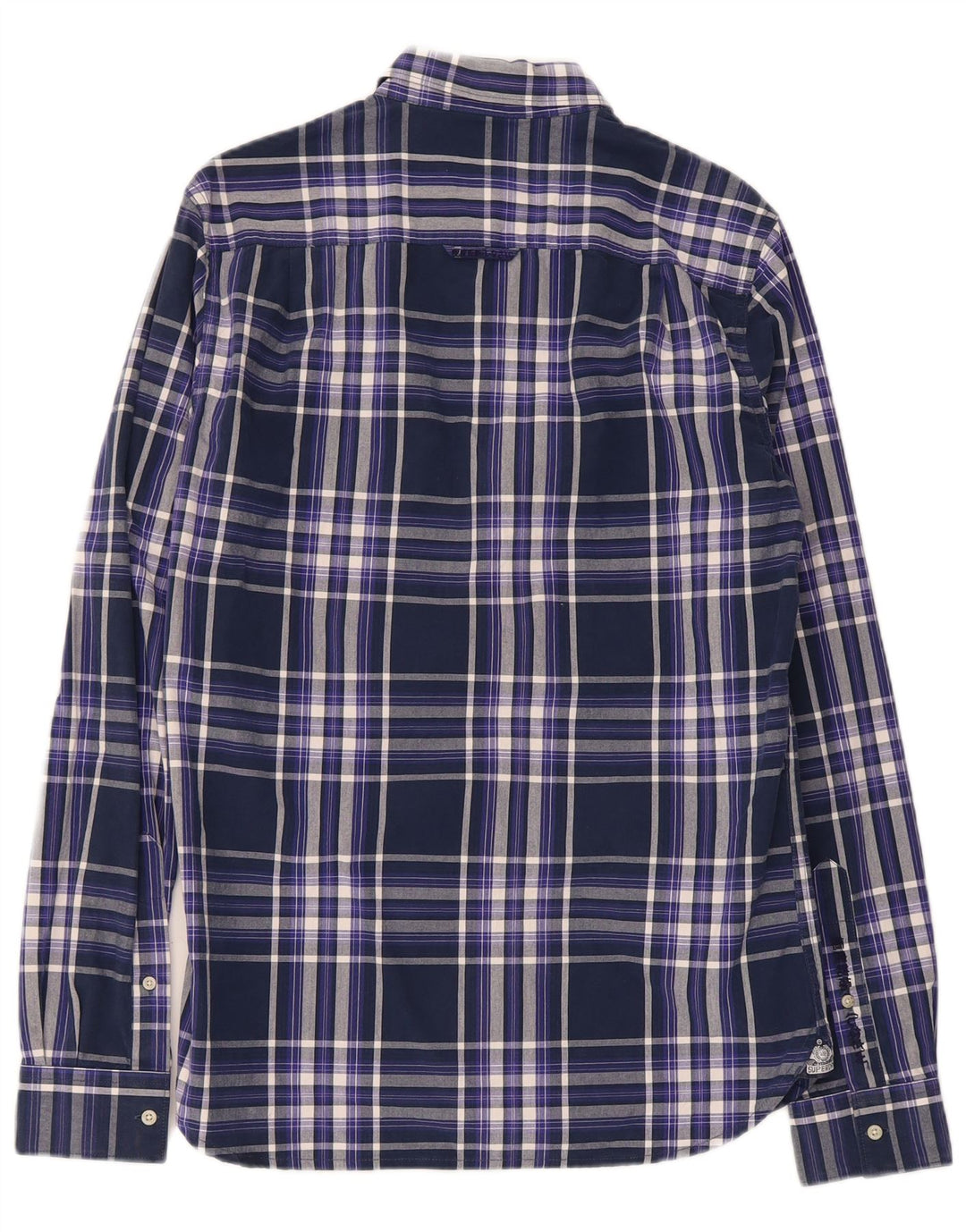 Superdry Herren-Hemd, klein, marineblau, kariert, Baumwolle
