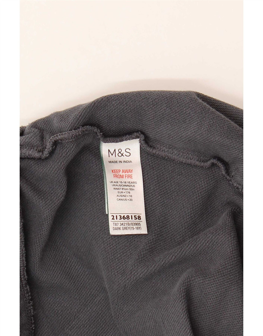 Marks & Spencer Sportshorts für Jungen, 15–16 Jahre, graue Baumwolle