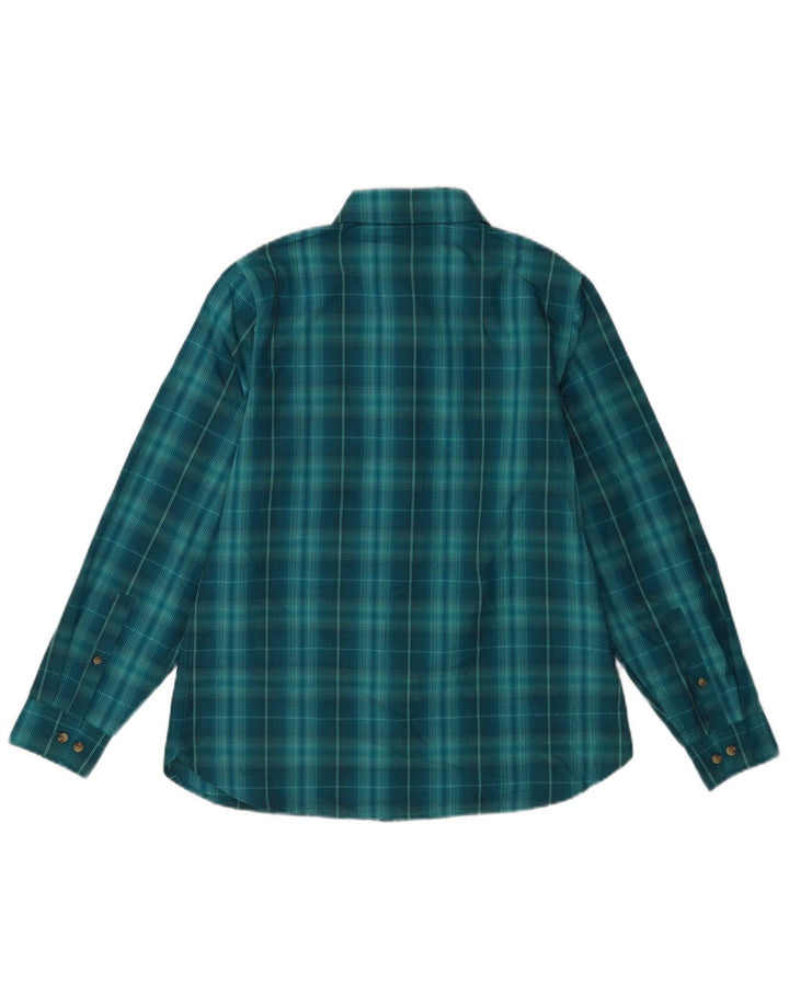 Rohan Damenhemd UK 12 Mittelblau kariertes Polyester