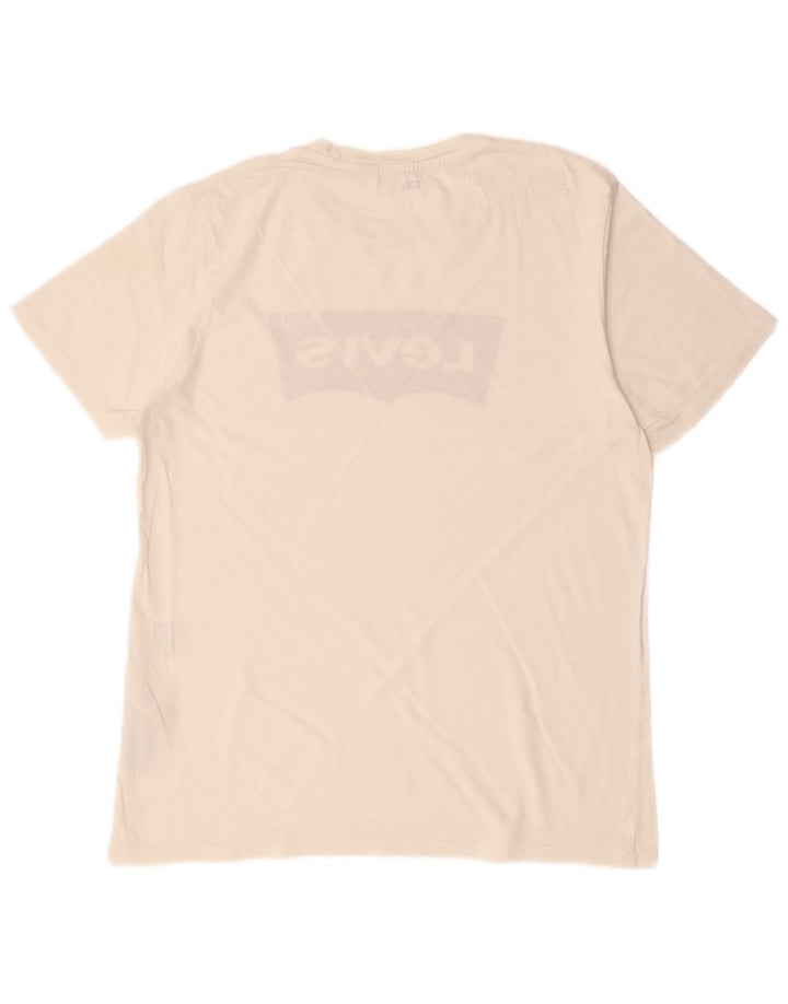 LEVI'S Herren-T-Shirt mit Grafik, mittelgroß, cremefarbene Baumwolle