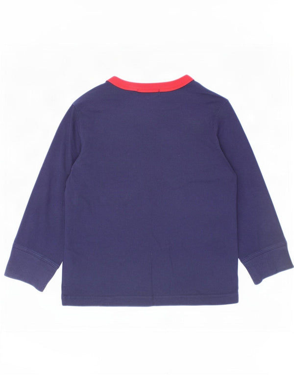 Polo Ralph Lauren Jungen-Oberteil mit Grafik, langärmlig, 2–3 Jahre, marineblaue Baumwolle
