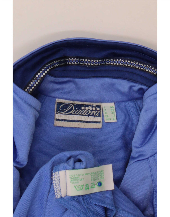 Diadora Übergroße Trainingsjacke für Damen, UK 12, mittelblau, Farbblock