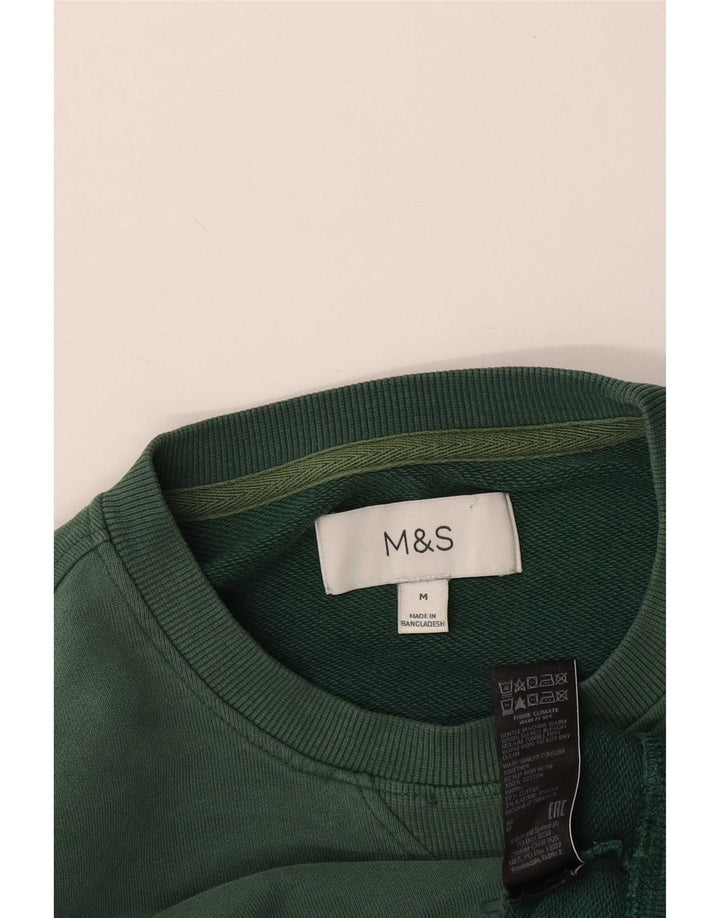 Marks & Spencer Herren-Sweatshirt mit Grafik, mittelgrüne Baumwolle
