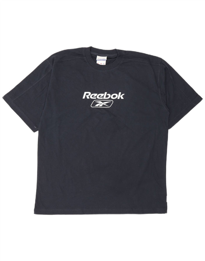 Reebok Herren-T-Shirt mit Grafik, groß, marineblau, Baumwolle