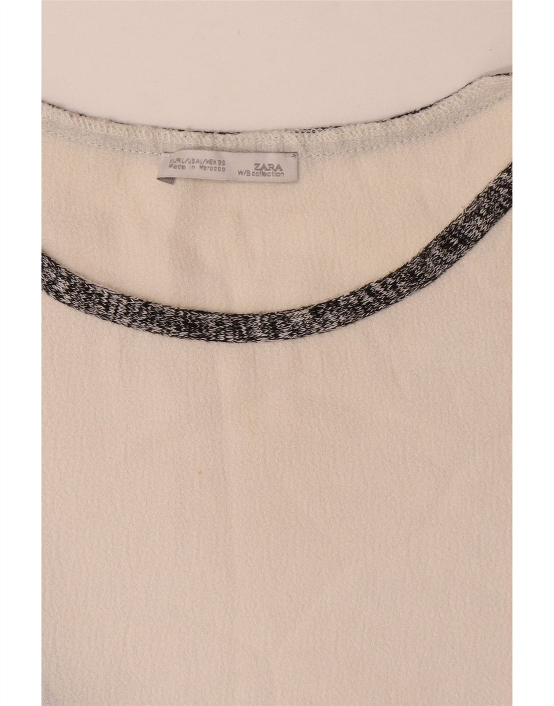 Zara Damen Asymmetrisches Kleid UK 16 Large Weiß Colourblock