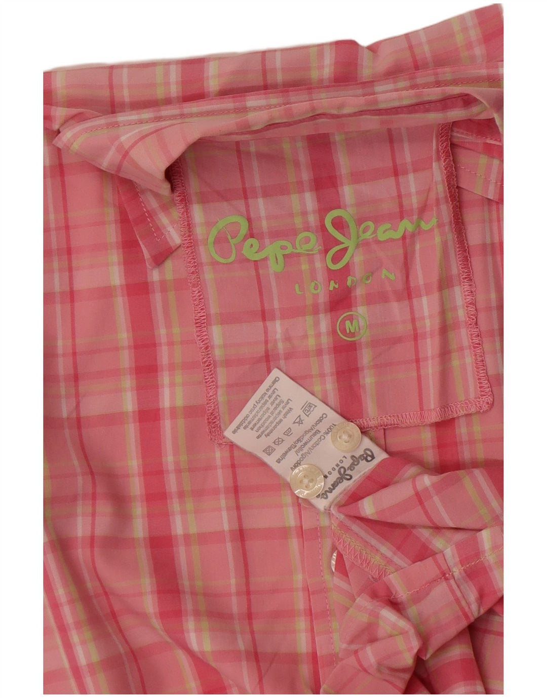 PEPE Jeans Herren-Kurzarmhemd aus mittelrosa karierter Baumwolle