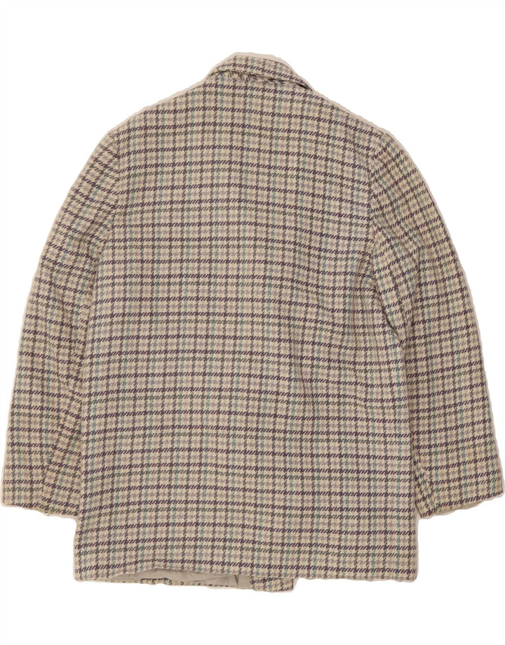 ST. BERNARD Womens Double Breasted Blazer Jacket UK 14 Large Beige Check Vintage St. Bernard and Second-Hand St. Bernard from Messina Hembry 