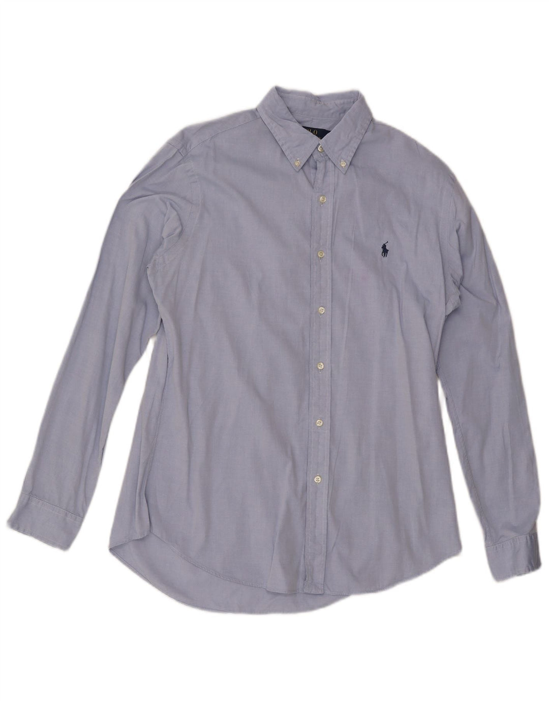 POLO RALPH LAUREN Herren-Hemd mit individueller Passform, Größe 16, große blaue Baumwolle