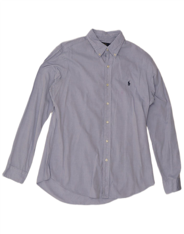 POLO RALPH LAUREN Herren-Hemd mit individueller Passform, Größe 16, große blaue Baumwolle