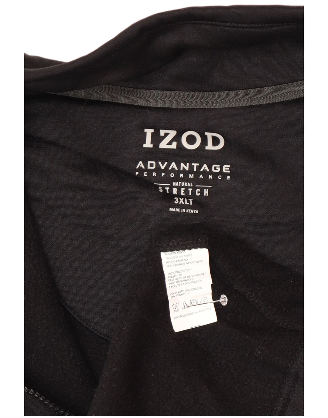 Izod Herren-Trainingsanzug, ärmellos, Jacke, 3XL, Schwarz, Polyester