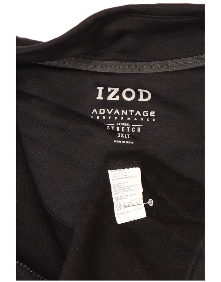 Izod Herren-Trainingsanzug, ärmellos, Jacke, 3XL, Schwarz, Polyester