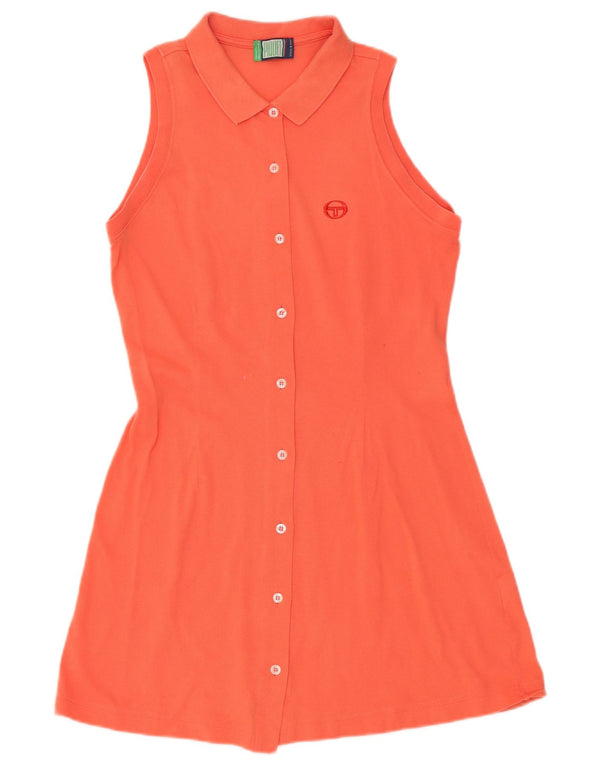 Sergio Tacchini Damen ärmelloses Hemdkleid IT 46 Large Orange
