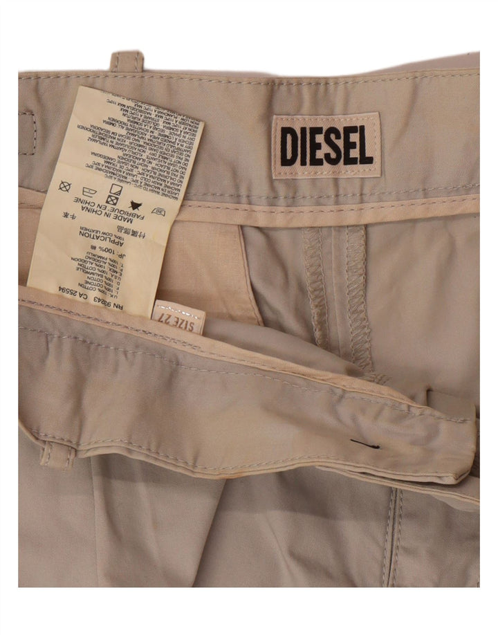 DIESEL Damen Chinoshorts W27 Small Graue Baumwolle