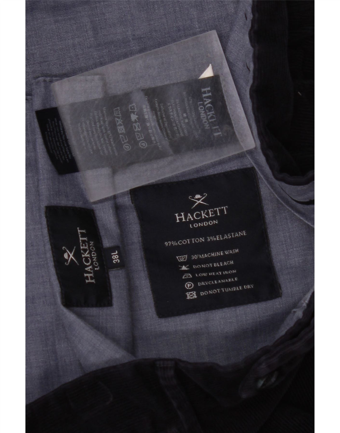 HACKETT Herren-Hose aus geradem Cord, Breite 38, Länge 30, Marineblau, Baumwolle