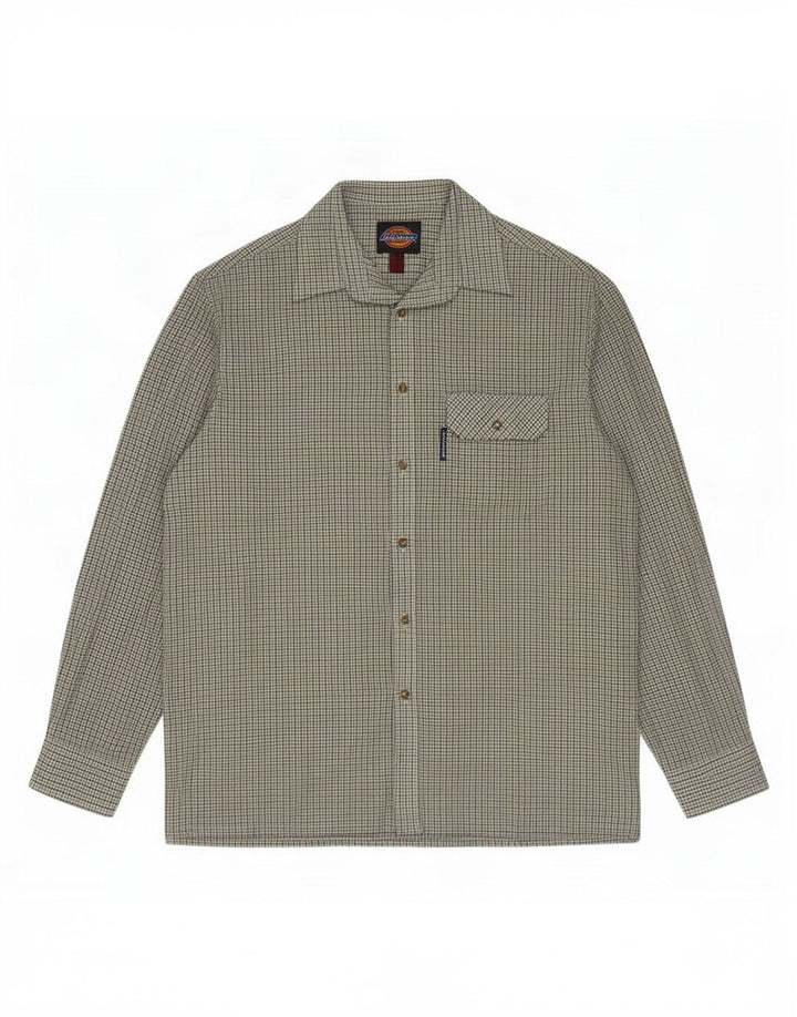 Dickies Herrenhemd Mittelgrünes Hahnentrittmuster aus Polyester