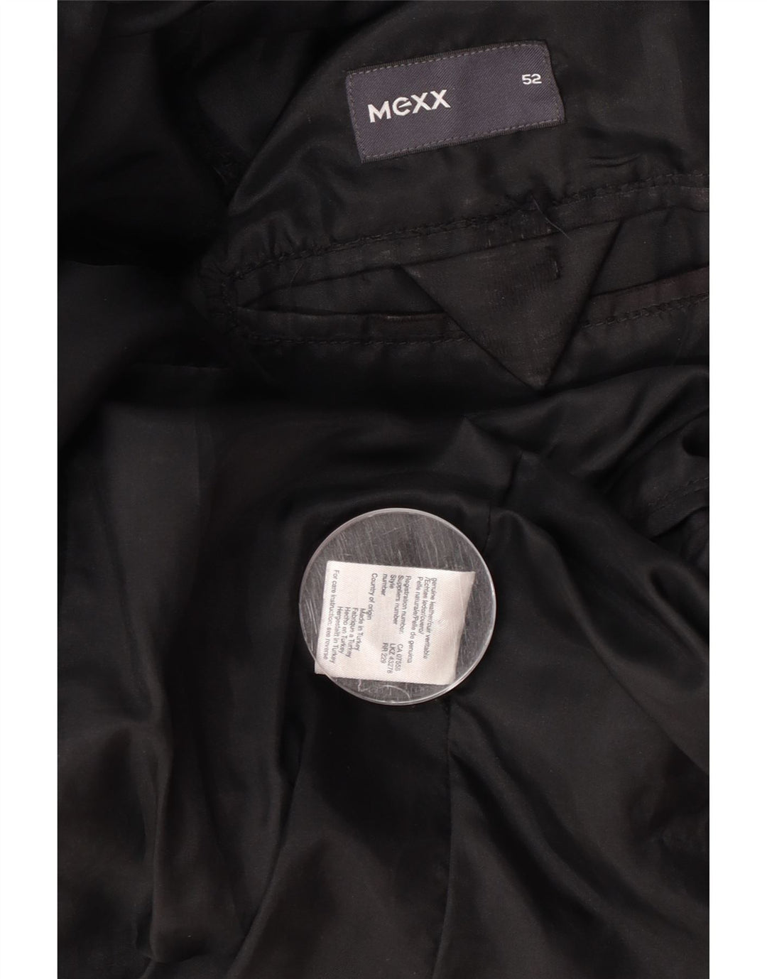 Mexx Herren 2-Knopf-Lederblazer IT 52 XL Schwarzes Leder