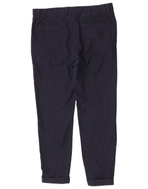 Zara Mens Tapered Chino Trousers EU 44 Large W34 L30 Navy Blue