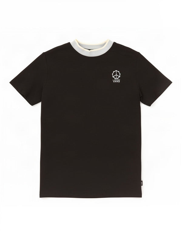 Vans T-Shirt-Kleid für Damen, UK 10, Größe S, Schwarz, Colourblock-Baumwolle