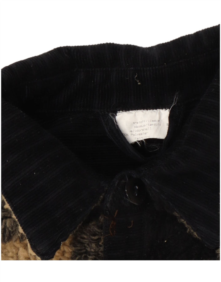 Vintage Herren Fleecejacke UK 42 XL Schwarz Gingham Polyester