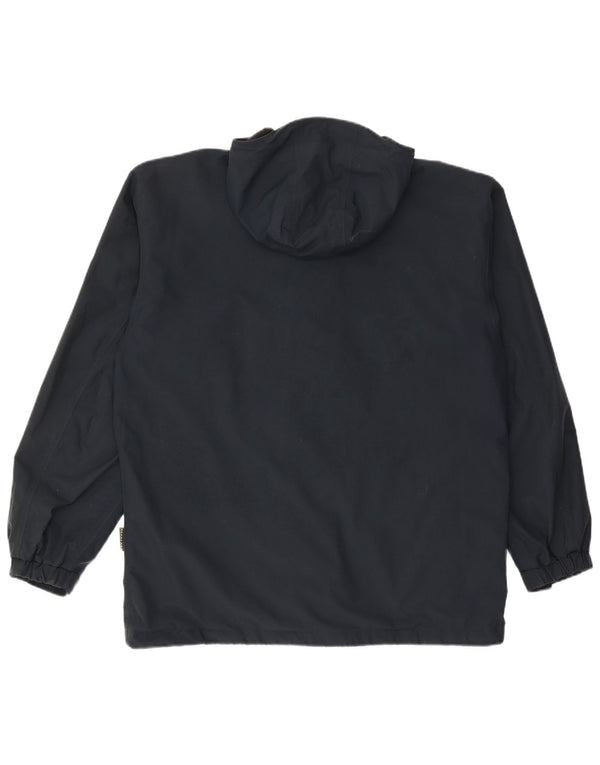 JACK WOLFSKIN Mens Hooded Rain Jacket UK 40/42 Large Navy Blue Polyamide