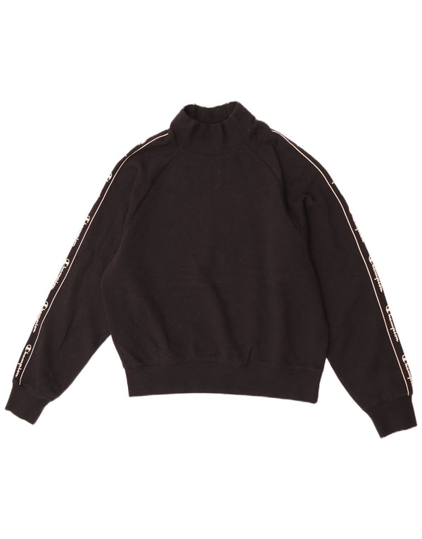 Champion Damen Grafik-Sweatshirt-Pullover UK 18 XL Schwarz Baumwolle