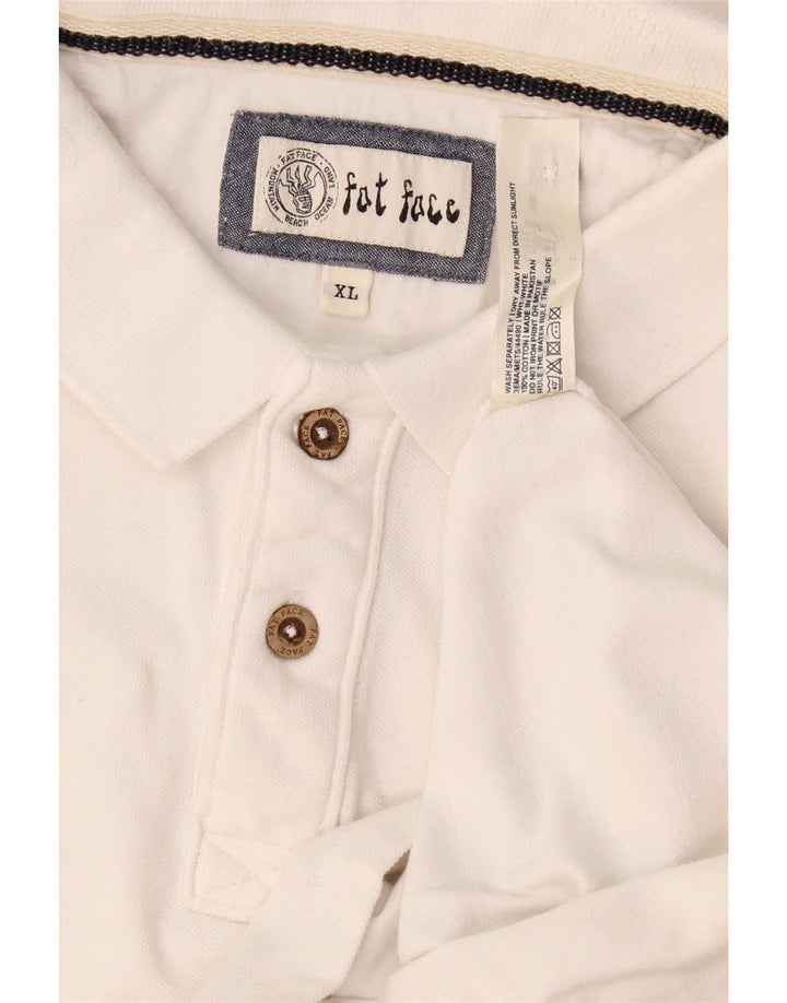 Fat Face Herren-Poloshirt XL aus weißer Baumwolle