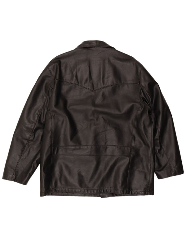 Charro Herren Ledermantel UK 42 XL Schwarzes Leder