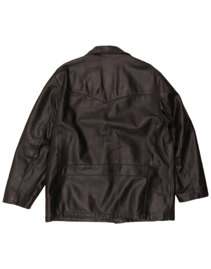 Charro Herren Ledermantel UK 42 XL Schwarzes Leder
