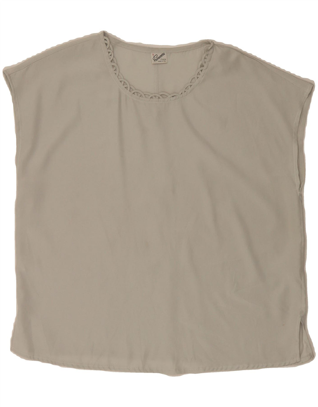 PRIMAVERA FIRENZE Womens Sleeveless Blouse Top UK 16 Large Grey Polyester Vintage Primavera Firenze and Second-Hand Primavera Firenze from Messina Hembry 