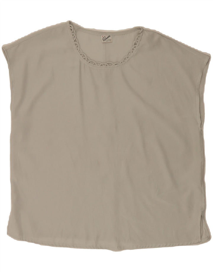 PRIMAVERA FIRENZE Womens Sleeveless Blouse Top UK 16 Large Grey Polyester Vintage Primavera Firenze and Second-Hand Primavera Firenze from Messina Hembry 