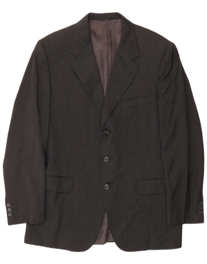 Burberrys Herren-Blazer mit 3 Knöpfen, IT 52, große graue Wolle