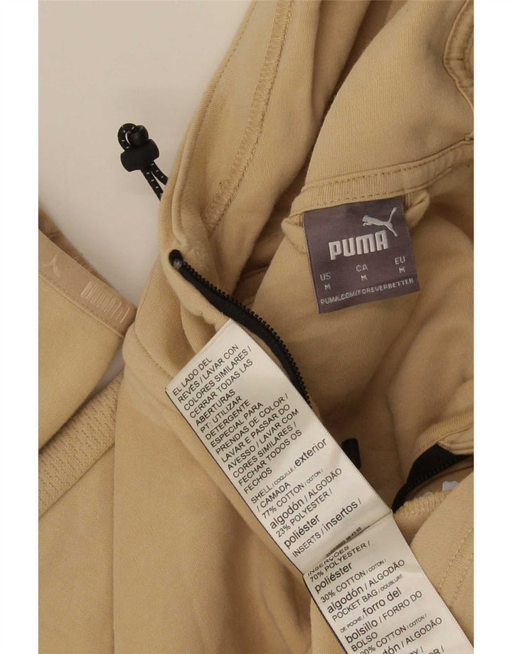 Puma Herren-Kapuzenpullover mit Reißverschluss, mittelbeige Baumwolle