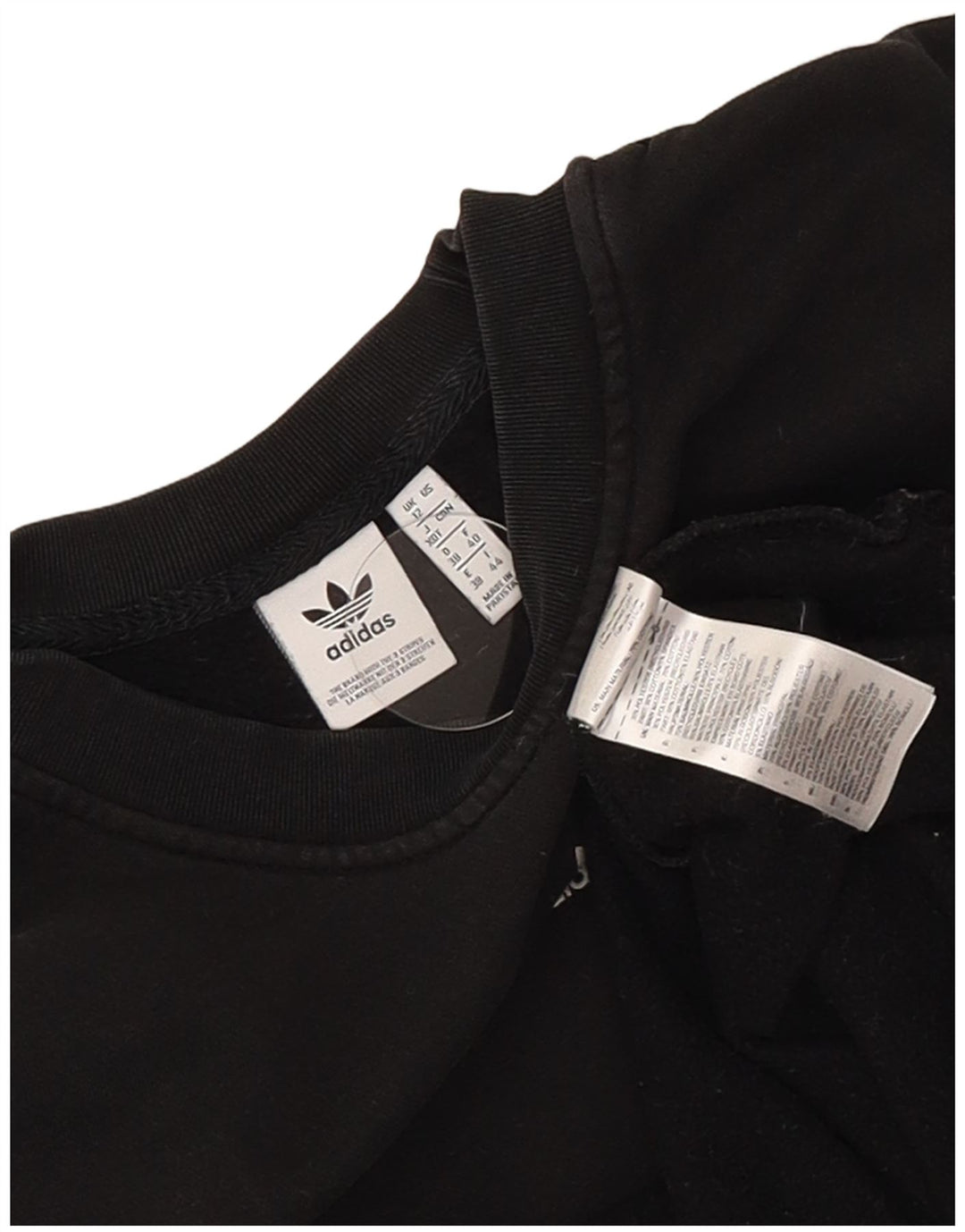 Adidas Damen Longline Graphic Sweatshirt Pullover UK 12 Mittelschwarze Baumwolle