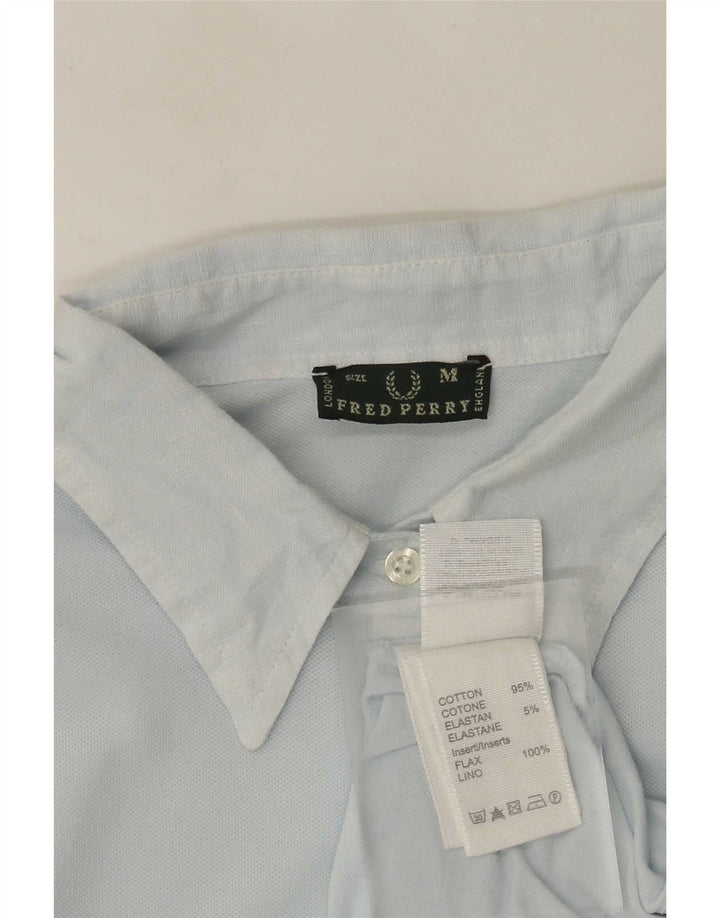 Fred Perry Damen Polokleid UK 12 Mittelblaue Baumwolle