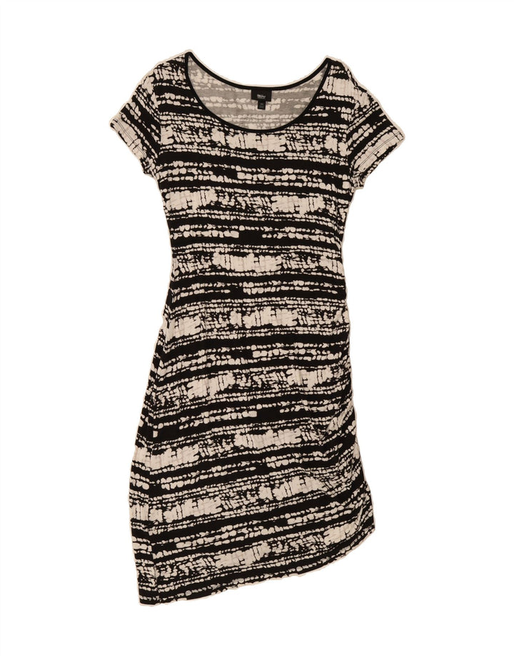 MOSSIMO Womens Bodycon Dress UK 12 Medium Black Spotted Rayon Vintage Mossimo and Second-Hand Mossimo from Messina Hembry 