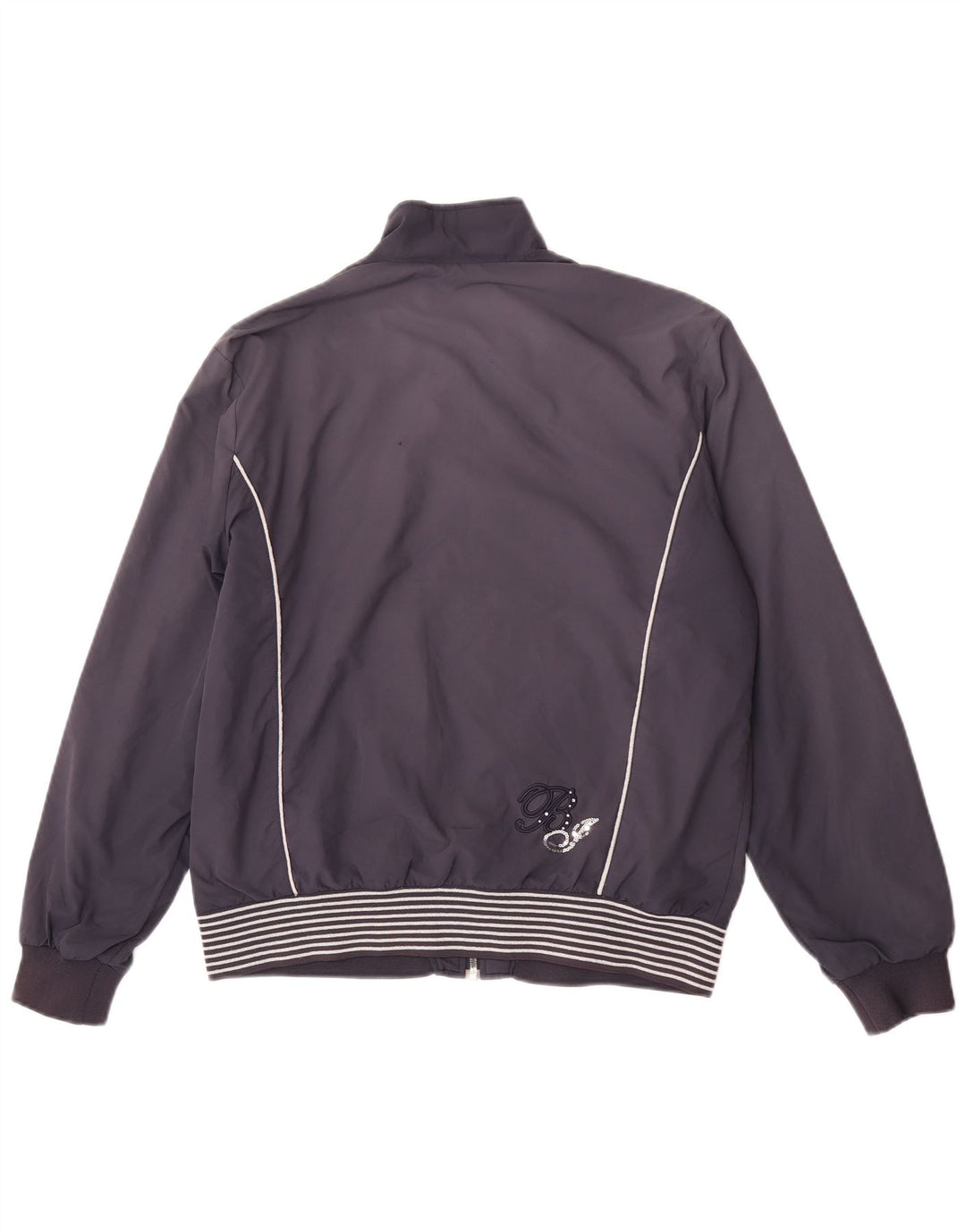 Fila Damen Bomberjacke UK 18 XL Marineblau gestreift Polyester