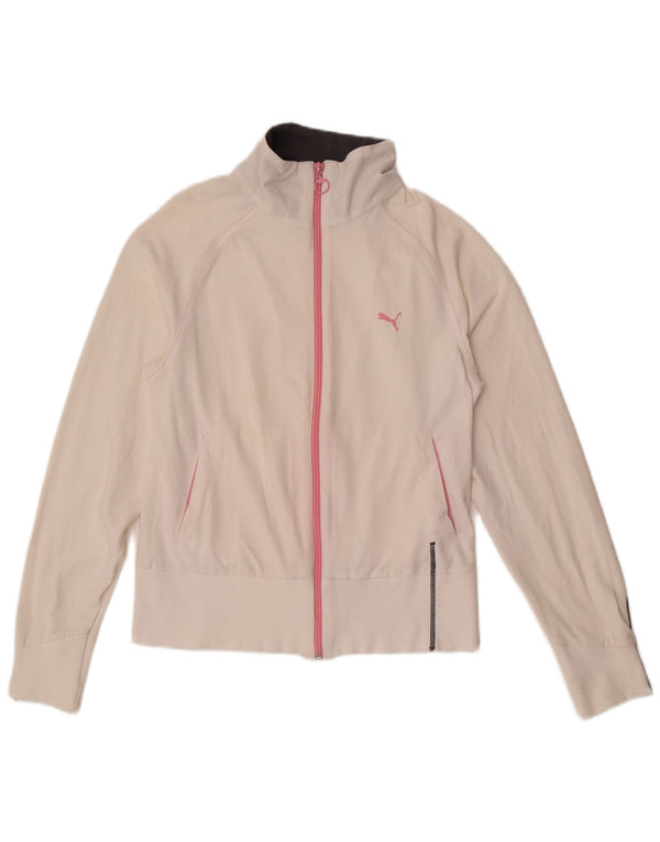 Puma Damen-Trainingsanzug-Top-Jacke UK 12 Medium Off White