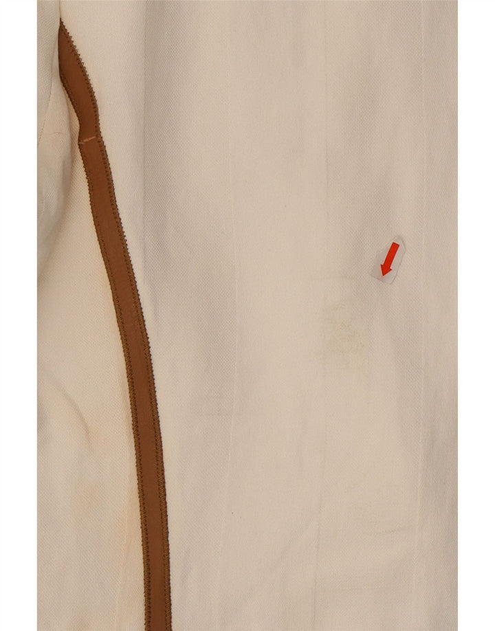 Zara Damen 1-Knopf-Blazer-Jacke, UK 16, große weiße Viskose