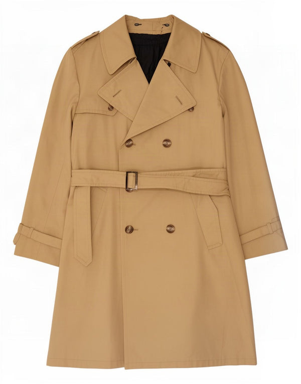 Vintage Herren Trenchcoat IT 50 Große Beige Viskose