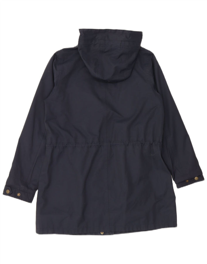 Fat Face Damen-Regenjacke mit Kapuze, UK 12, mittelmarineblau, Baumwolle