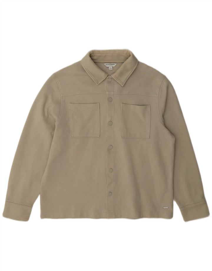 Marks & Spencer Herren Autograph Bomberjacke UK 40 Large Beige Polyester