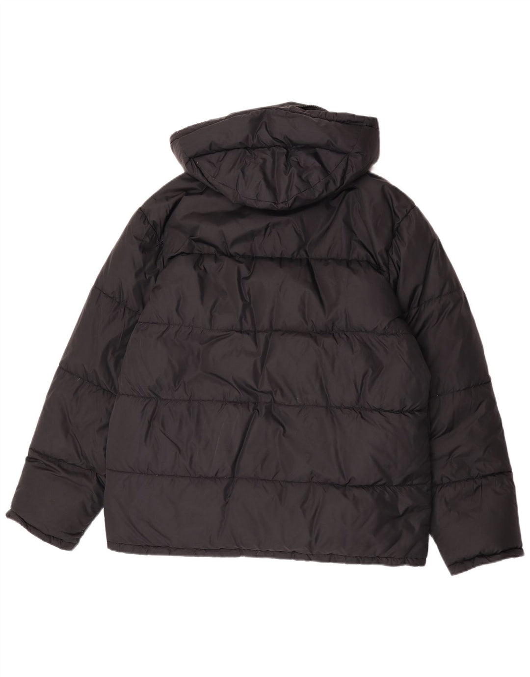 Alberto Aspesi Herren-Jacke mit Kapuze, gepolstert, UK 38, Medium, schwarzes Nylon