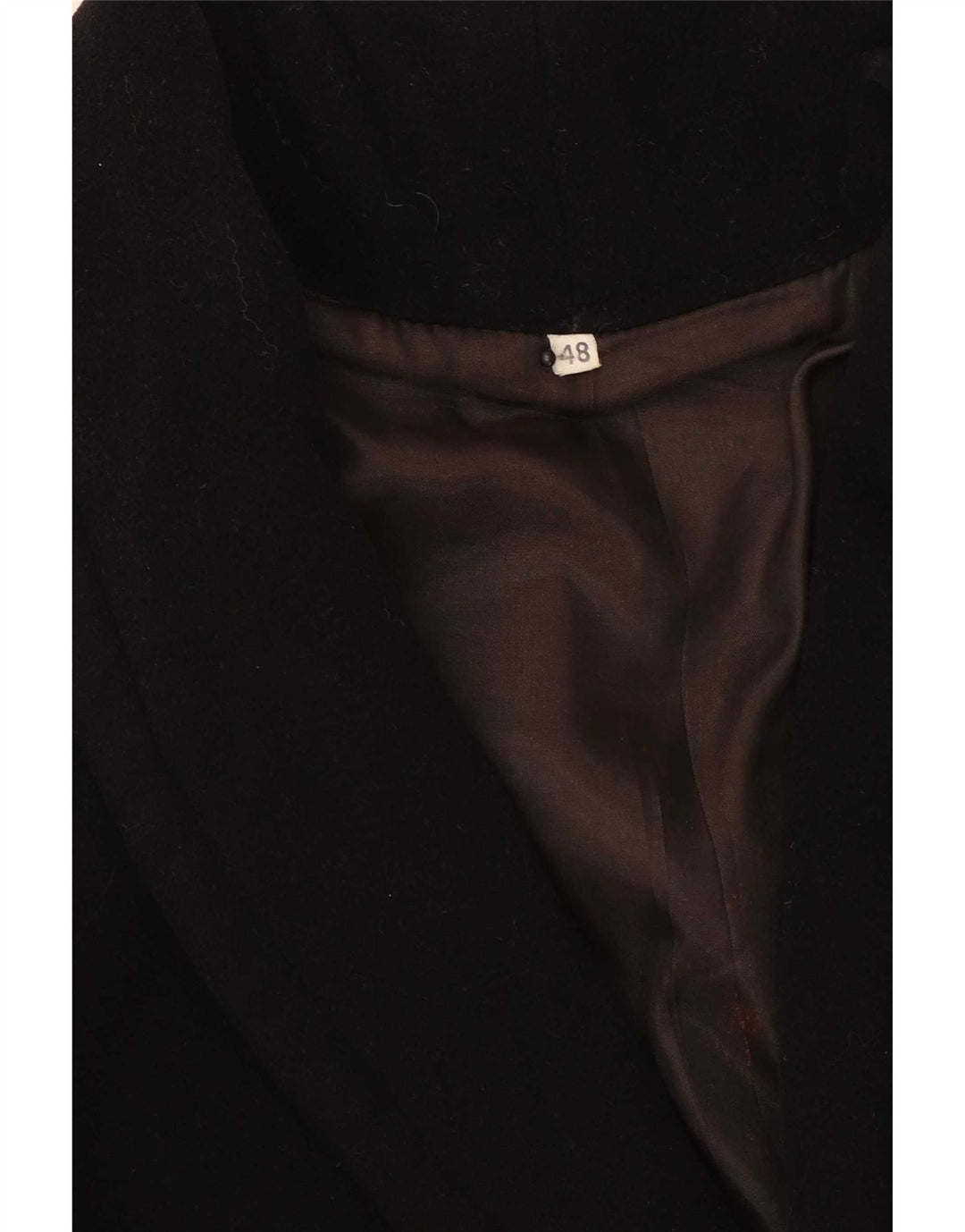 Vintage Damen Zweireihiger Mantel IT 48 XL Schwarz