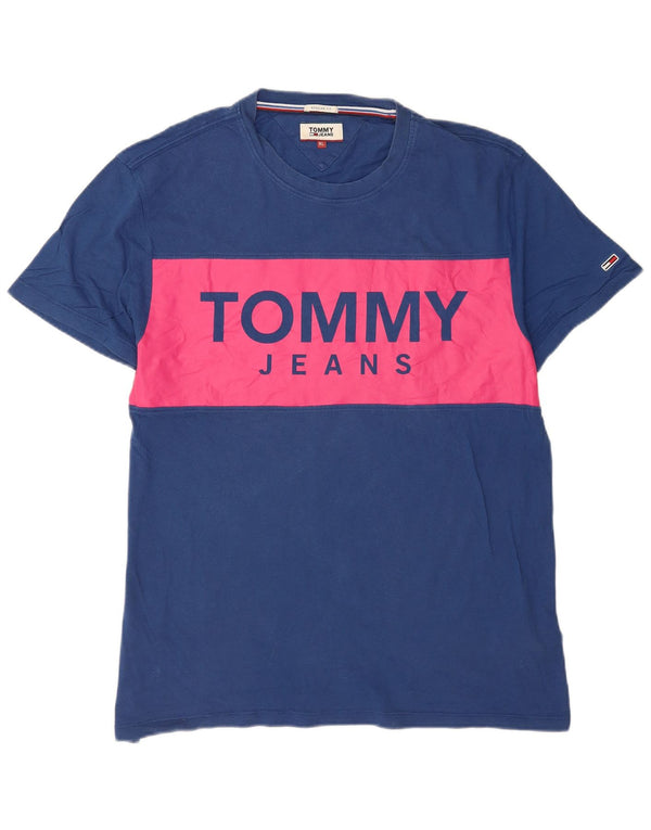 Tommy Hilfiger Herren-T-Shirt mit Grafik, XL, Marineblau, Farbblock