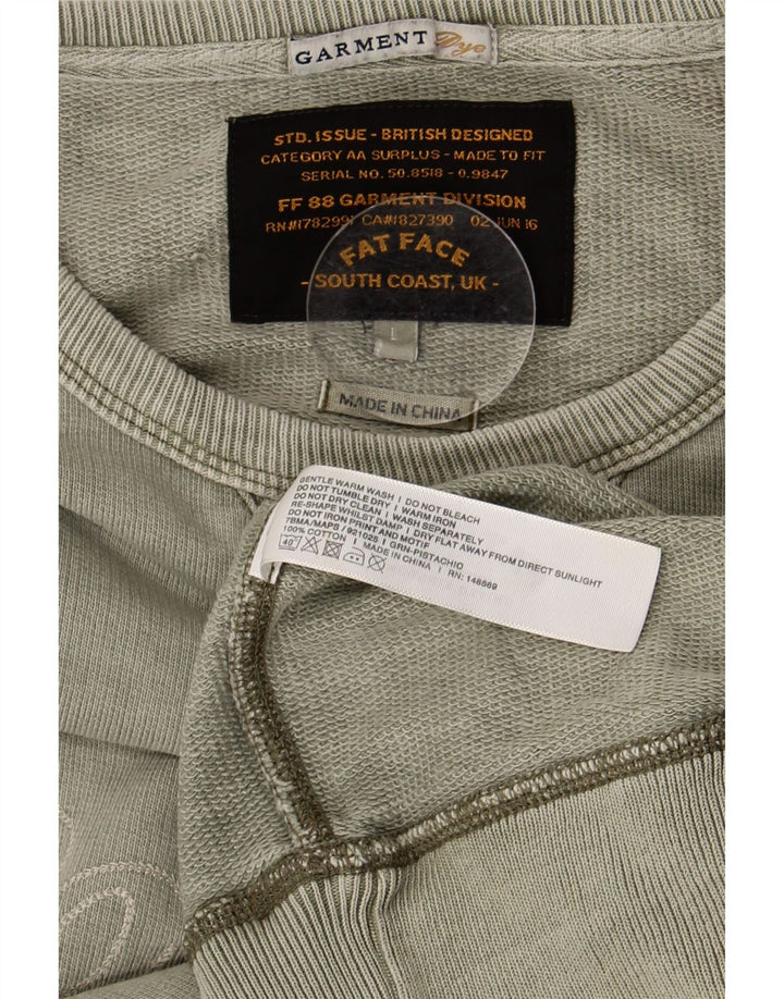 Fat Face Herren-Sweatshirt mit Grafik, groß, Khaki, Baumwolle