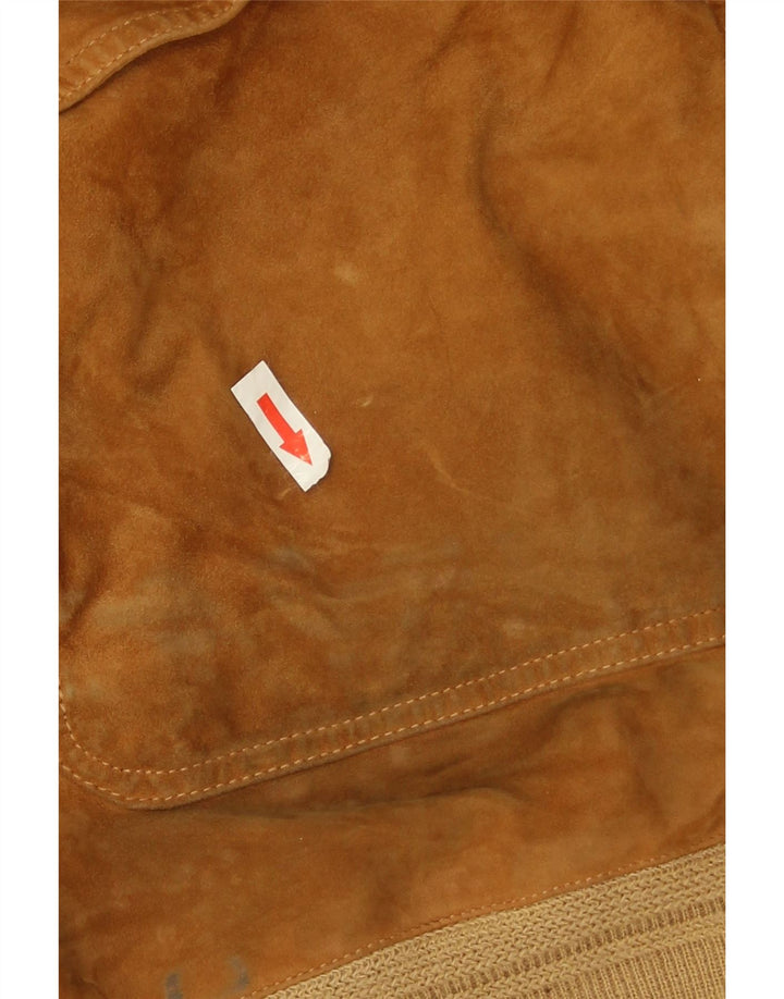 Vintage Herren Wildleder Bomberjacke UK 44 2XL Braunes Leder